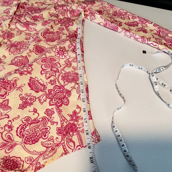 Lands End Womens No Iron Supima Shirt 6T Floral Print Pink & White Long Sleeve - Picture 4 of 10